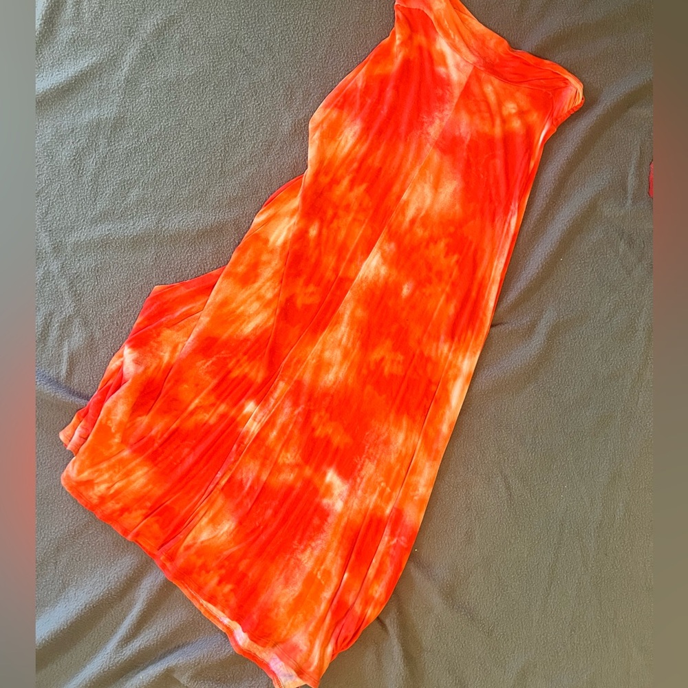 Orange tie dye maxi skirt